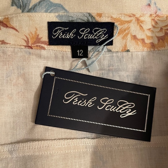 Trish Scully cottage core button down linen blend country prairie floral dress12 - Picture 6 of 8